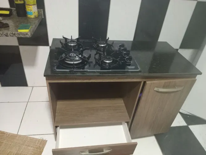 Fogão coktop ja com a bancada