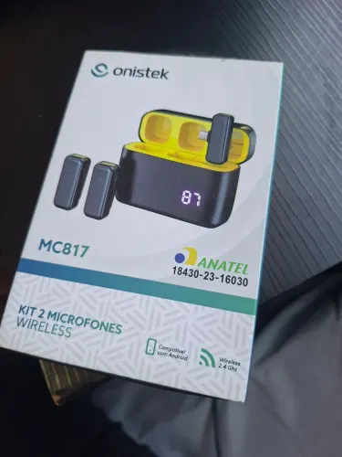 Microfone Wireless Duplo para Celular - Onistek MC817 Kit 2 Microfones Wireless