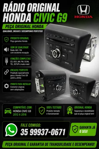 RÁDIO ORIGINAL HONDA CIVIC G9