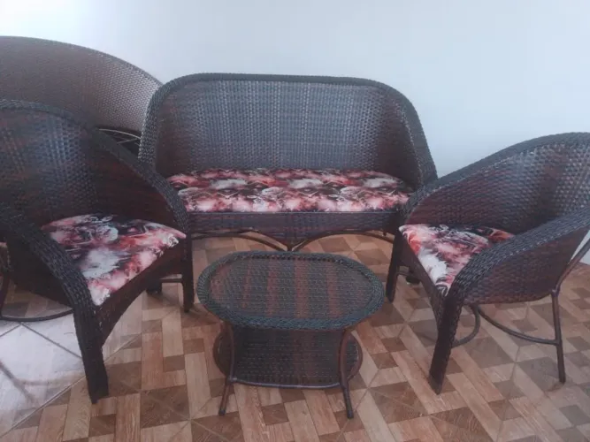 Conjunto de sofá artesanal em fibra sinteticas
