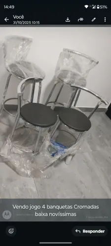 Vendo banquetas Milano cromadas 2 altas giratórias p area gourmet e 4 tamanho padrão