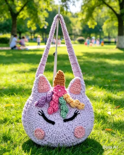 Bolsa Unicórnio crochê