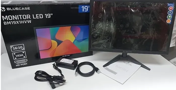 monitor para computador dvr cameras 19" polegadas hdmi vga 75hz blue case novo