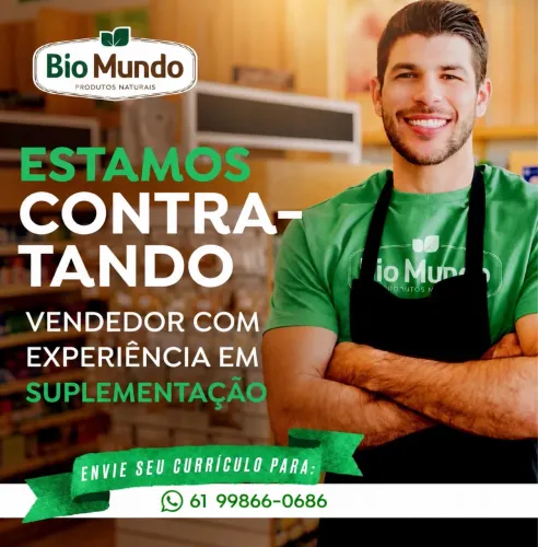 BIOMUNDO contrata Vendedor (a) com experiência em suplementação
