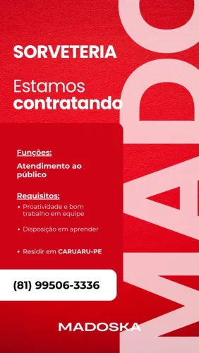 Vaga de emprego Caruaru (madoska)