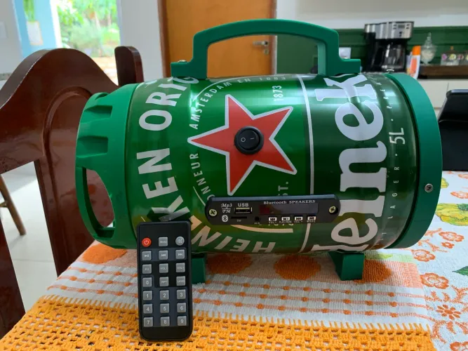 Caixa de som Bluetooth barril de Heineken