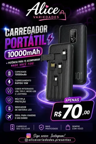 Carregador portátil 10000mah