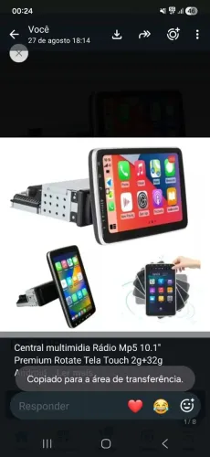 Rádio Mp5 10.1'' Premium Rotate Tela Touch 2g+32g Android