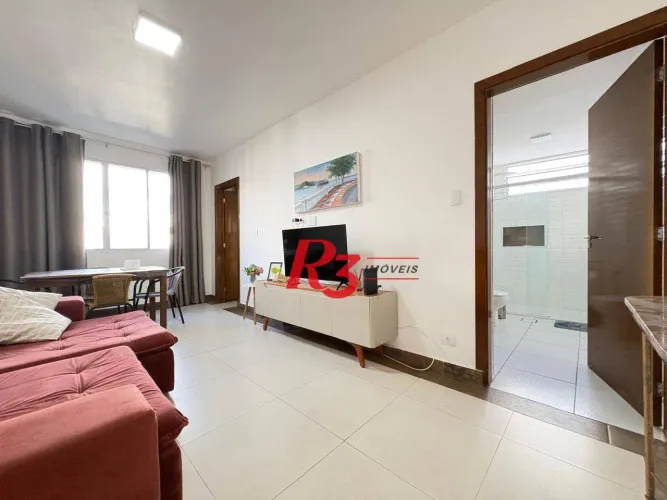 Apartamento com 1 dormitório para alugar, 60 m² por R$ 4.500,02/mês - Boqueirão - Santos/S