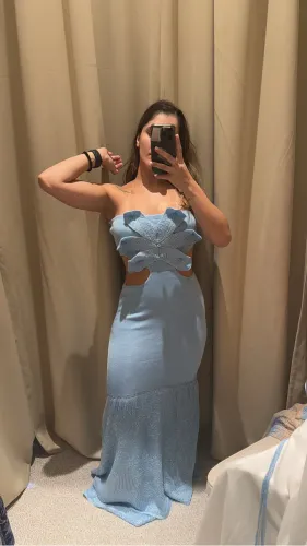 Vestido longo azul