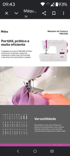 Máquina de costura philco