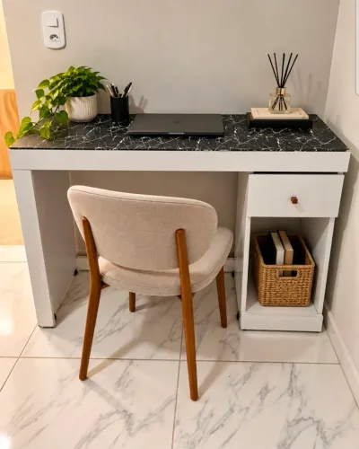 Escrivaninha / Mesa de Estudos Branca com Gaveta (Leia a descrição)
