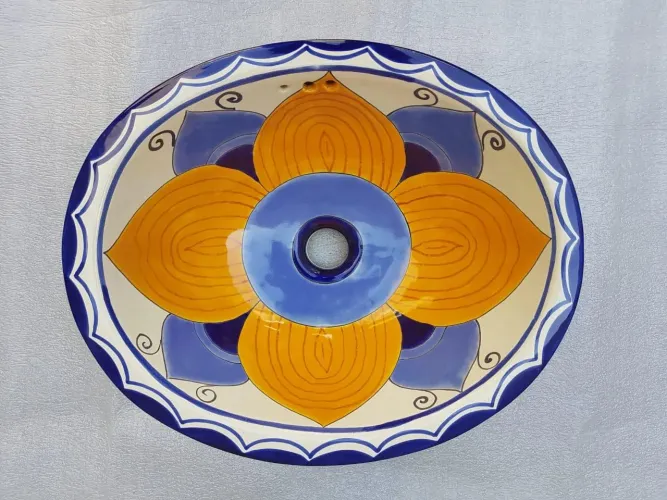 Cuba de embutir Talavera Mexicana original ,pintada a mão 