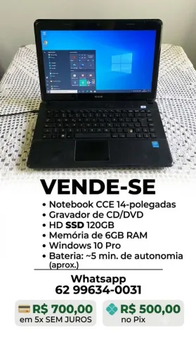 Notebook CCE 6Gb OFERTA