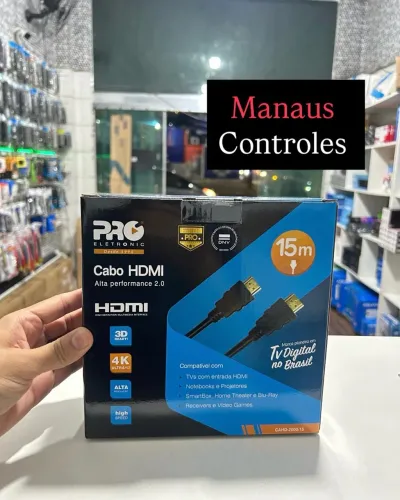 Cabo Hdmi 3D Premium 15 Metros 4K 2.0v Pro Eletrônic Promoção