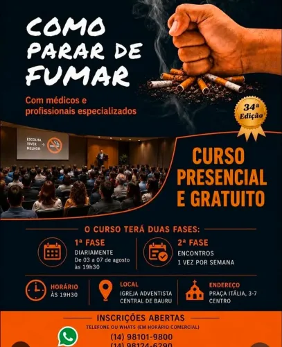 Curso Gratuito - Como deixar de fumar