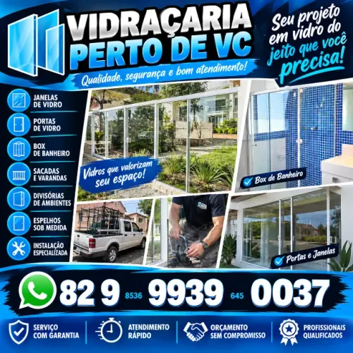Vidraçaria Box para Banheiro Espelhos porta de Correr Porta Pivotante Sacadas Cortina de