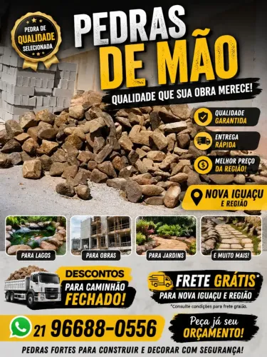 Pedras de mão para lagos, jardins, construção