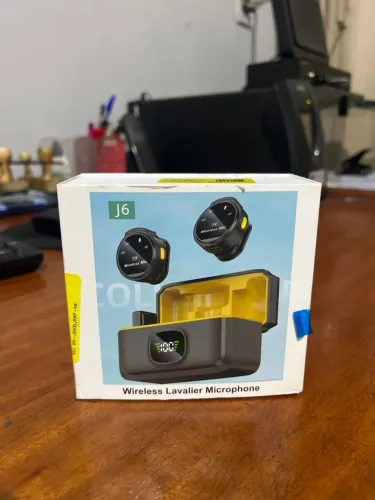 Microfone de lapela J6 Ímã Sem fio Duplo Anti ruído (Novo caixa aberta)