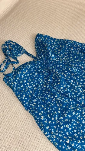 Vestido longo azul