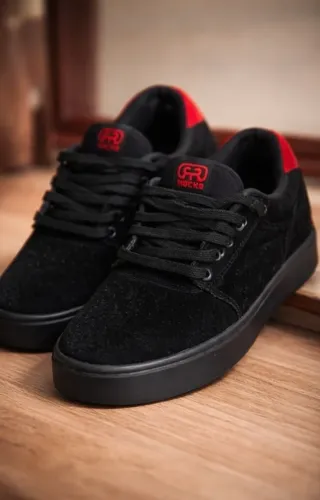 Tênis Hocks Original Preto com Detalhes em Vermelho - Estilo e Conforto
