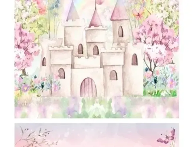 Painel lona para festas castelo 