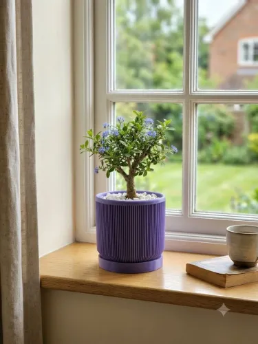 Vaso de plantas arte moderna roxo 