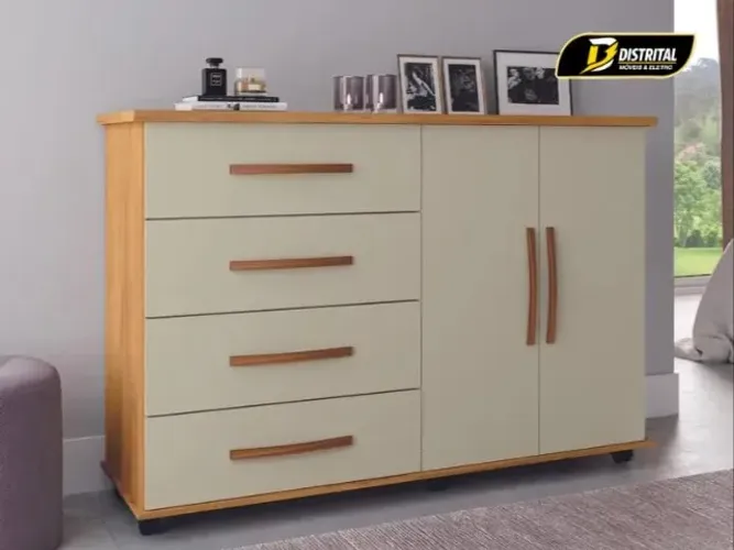Cômoda Bali 4 Gavetas e 2 Portas Oferta