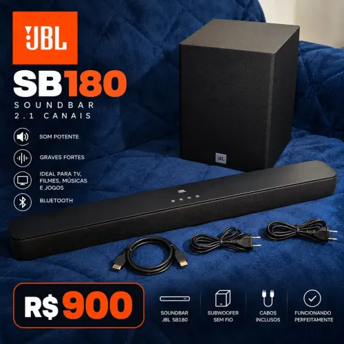 JBL SB180 Soundbar + Subwoofer | Completa e<br><br>Conservada