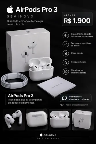 AirPods Pro 3 Seminovo R$ 2.000