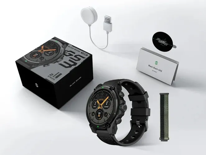 smartwatch relógio Black Shark gs3 com GPS, tela amoled, a prova d?água 50 metros