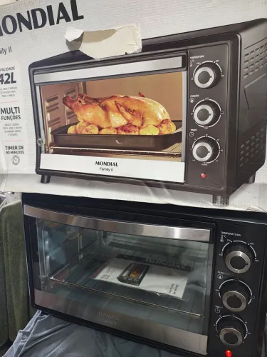 Forno Elétrico Mondial Family II 42L Preto/Inox - Novo na Caixa com Manual