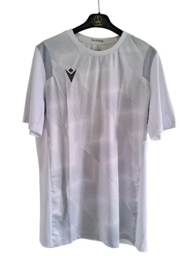 Camiseta Macron Branca Com Detalhes em Cinza GG