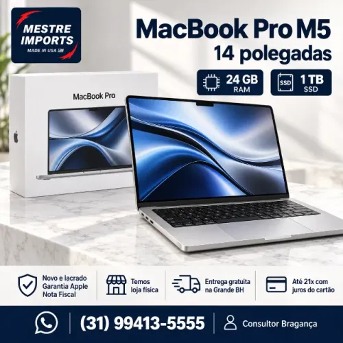 Apple MacBook Pro M5 14 Polegadas 24GB 1TB Nota Fiscal