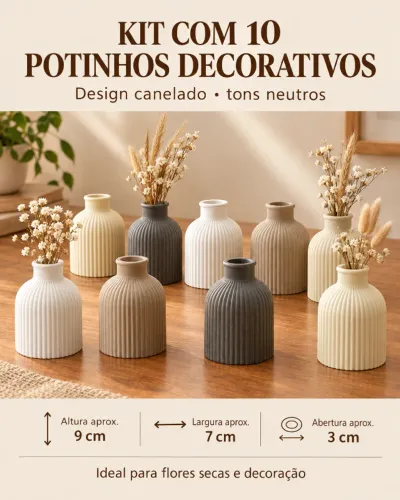 Kit 10 vasinhos decorativos
