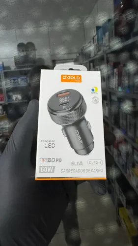 Carregador Veicular 60W  Pro - Turbo 9.1A Real