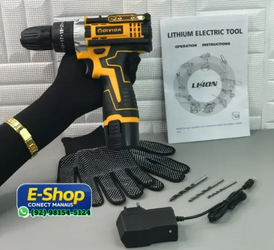 Parafusadeira Furadeira Sem Fio  18v Recarregável Completa 