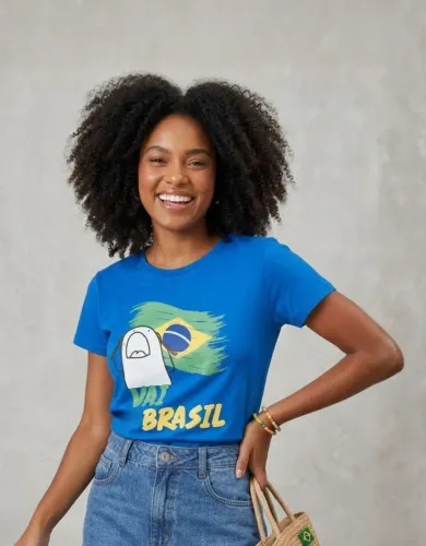 Tshirt camiseta feminina Vai Brasil P, M e G