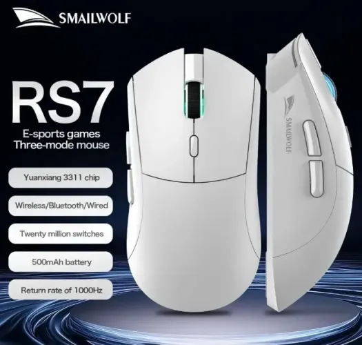 Mouse Gamer Smailwolf Rs7 Paw3311 12000 Dpi 2.4G Tri mode