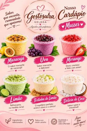 Trabalhamos com encomendas de mousses