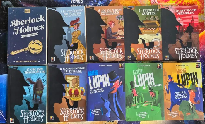 Kit Lote 10 Livros Sherlock Holmes e Arsène Lupin - Clássicos do Mistério