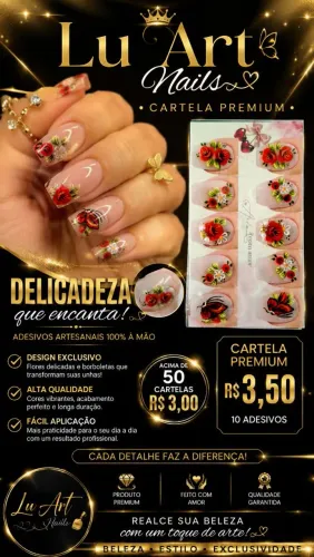 Adesivo de unhas artesanais