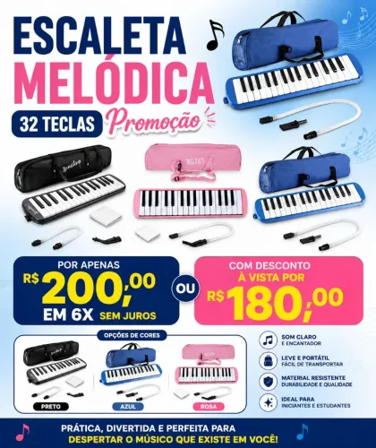 Escaleta melódica 32 teclas promoção