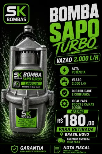 Bombas Sapo Turbo 2000 SK Bombas - 2000L/H