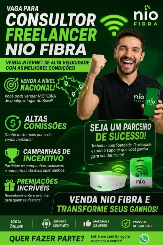 Vaga para consultor Freelancer Nacional NIO FIBRA 
