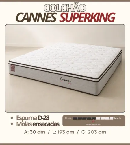 COLCHÃO MONTREAL CANNES SUPERKING 1.93 x 2.03 x 0.30