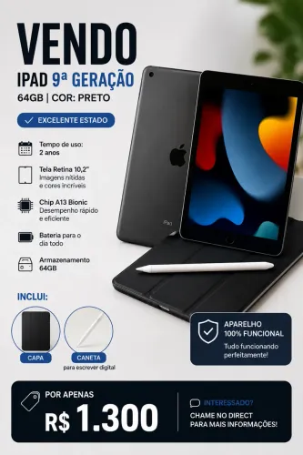 VENDO IPAD 9ª GERAÇÃO