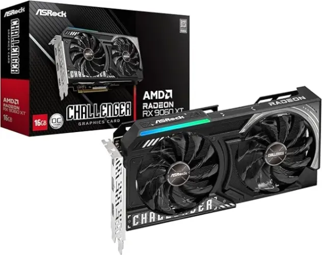 GPU ASROCK AMD RADEON RX 9060 XT CHALLENGER OC, 16GB, GDDR6, 128-BIT