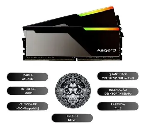 Memória RAM Asgard v4 bragi 4000 MHz ddr4