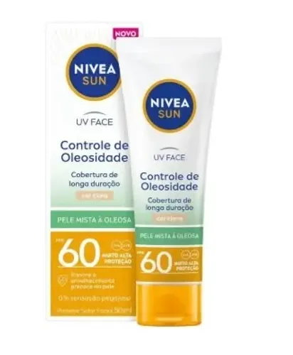 Protetor Solar Facial Nivea Sun UV Face FPS60 Controle de Oleosidade Cor Clara 50ml